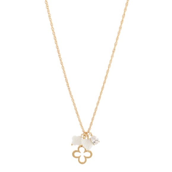 Multi Charm Open Clover Pendant Necklace - Picture 1 of 2